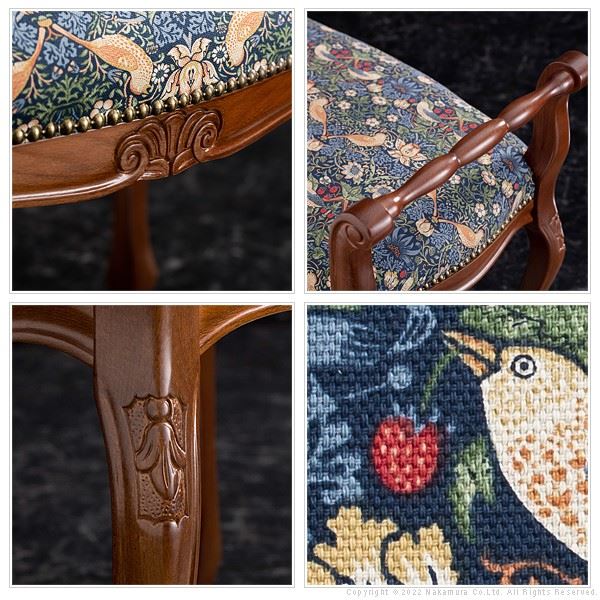 イタリア 家具 ヴェローナクラシック 肘付スツール 猫脚 輸入家具