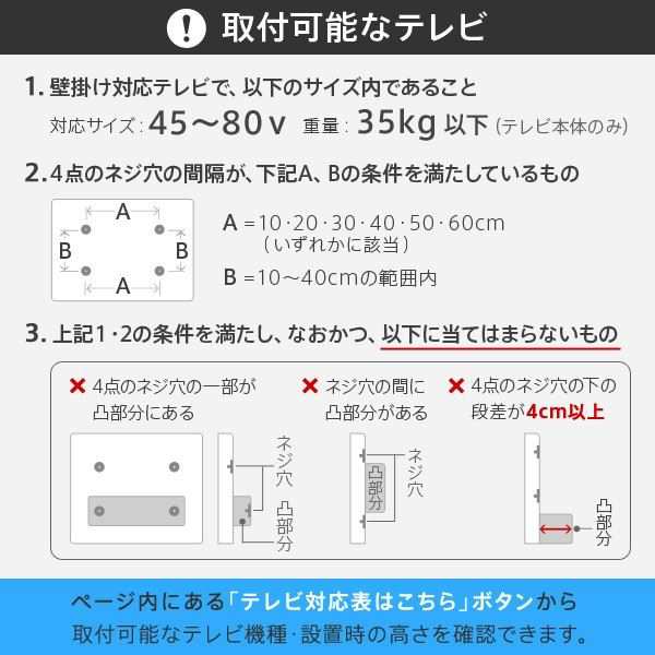 テレビスタンド WALL A2 ラージタイプ 45〜80v対応 大型テレビ対応