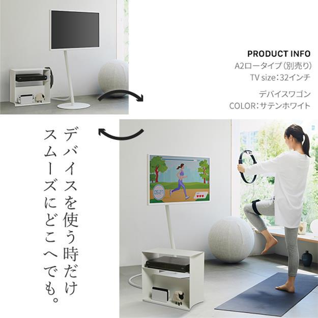 WALLデバイスワゴン A2対応  PS5 PS4 収納 収納家具 配線整理 コードカバー付き スチール製 WALLシリーズ テレワーク  EQUALS_6