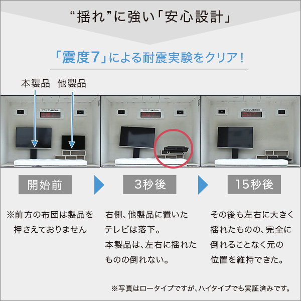 壁寄せテレビスタンド テレビ台 ロータイプ 固定タイプ 幅100cm サウンドバー専用棚セット 32-60インチ対応_8