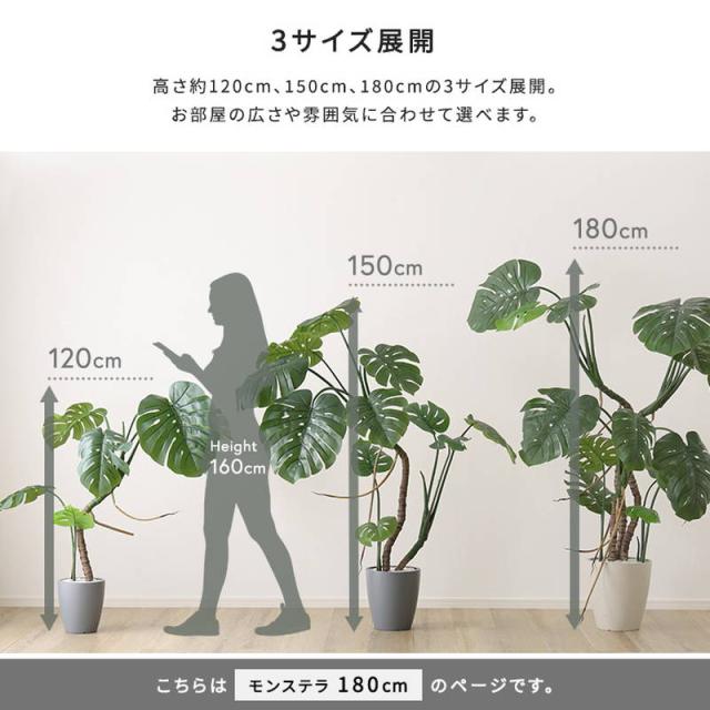 人工観葉植物 フェイクグリーン モンステラ Lサイズ 180cm おしゃれ インテリア 造花_7