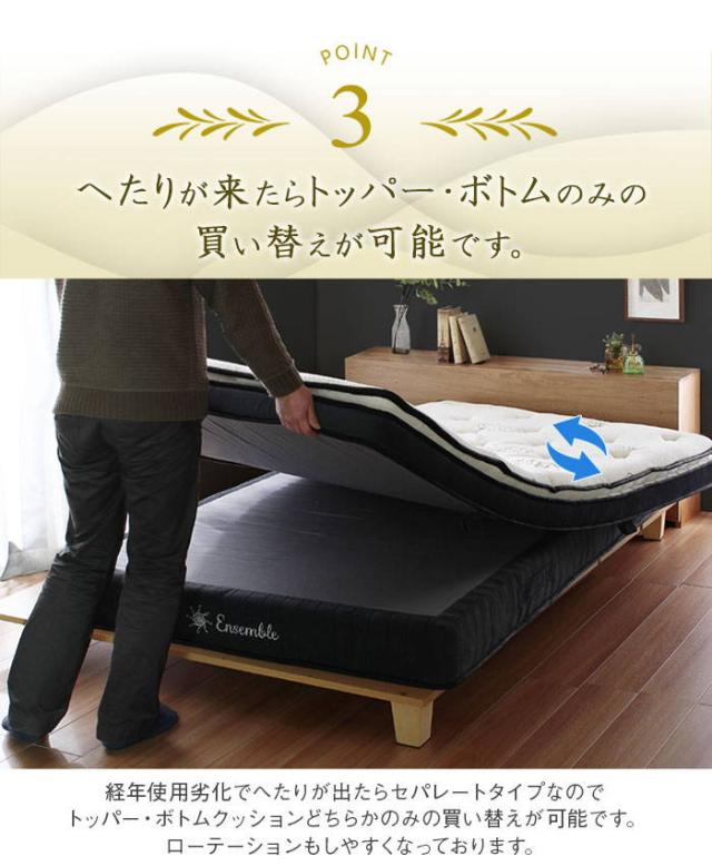 マットレス クイーン ピロートップ 3層構造 極厚ウレタン Ensemble メモリーフォームマットレス 厚さ27cm_10