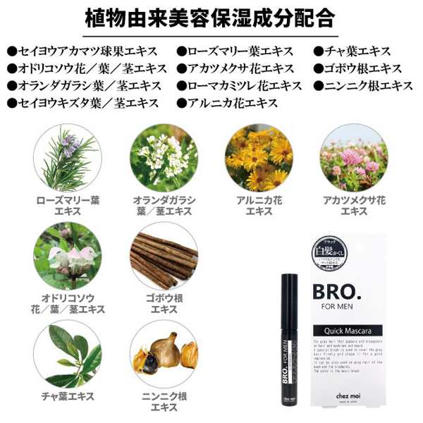 BRO.[ブロ]FOR MEN部分白髪染めクイックマスカラ[1点] (メンズコスメ 老け顔 男性用化粧品 活力 若々しさ 清潔感 白髪隠し ヒゲ 髭  眉毛の通販はau PAY マーケット - 株式会社ポニー