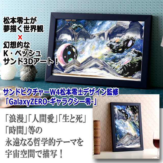 サンドピクチャーW4松本零士デザイン監修「GalaxyZERO-ギャラクシー零-」 360度回転 トリックアート 幻想的 砂 クラウス・ベッシュ 宇宙