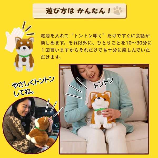 音声認識ぬいぐるみ こんにちワン しばいぬコウタ 犬 可愛い ぬいぐるみ 柴犬 しゃべる人形 おしゃべり 歌う ひとり言 簡単操作 の通販はau Pay マーケット 株式会社ポニー