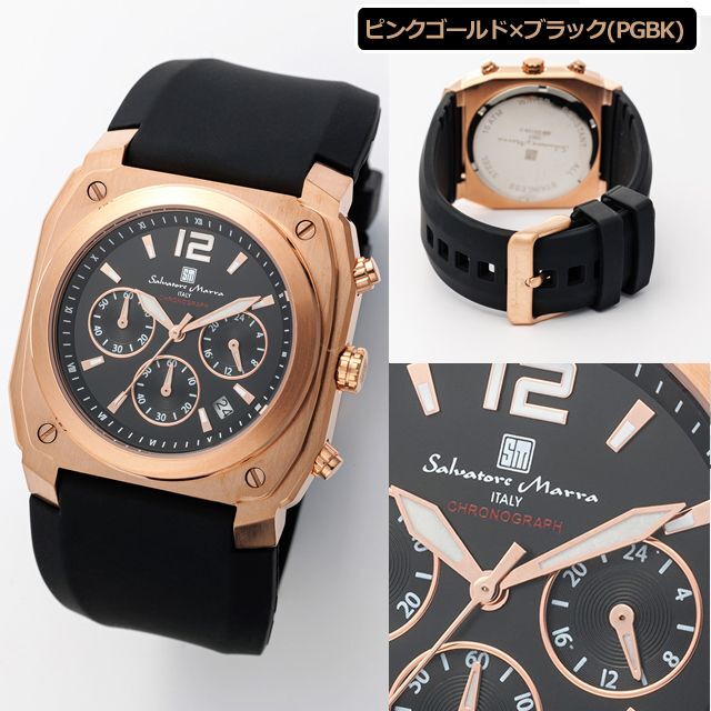 メンズ 腕時計 クロノグラフ ウォッチ（Salavatore Marra サルバトーレマーラ スクエアケース ワイドラバーベルト ゥロノ SM24109）_11