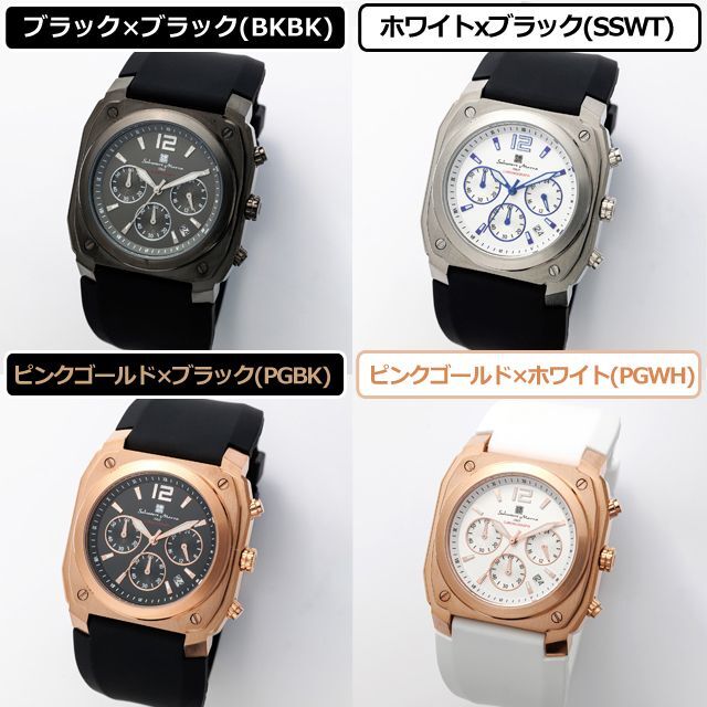 メンズ 腕時計 クロノグラフ ウォッチ（Salavatore Marra サルバトーレマーラ スクエアケース ワイドラバーベルト ゥロノ SM24109）_2