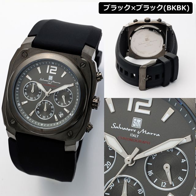 メンズ 腕時計 クロノグラフ ウォッチ（Salavatore Marra サルバトーレマーラ スクエアケース ワイドラバーベルト ゥロノ SM24109）_7
