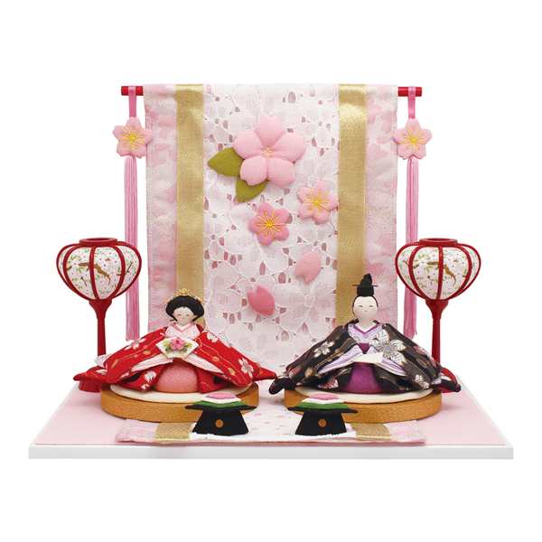 ひな人形「おひなさま／夢桜雛」(卓上ひな人形 雛人形 コンパクト ちりめん 可愛い 愛らしい お雛様 初節句 桃の節句 お祝い ギフト)