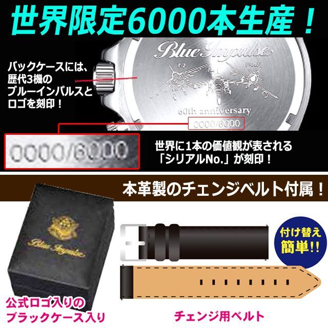 時計 ウォッチ 自衛隊 （JASDF60thブルーインパルスPX限定オリジナルサン＆ムーン 搭載パイロットクロノグラフ[チェンジベルトセット]）計器_6