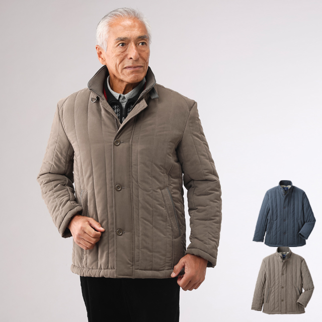 URBAN EXPRESS(アーバンエクスプレス)モスピーチ縦キルト中綿ジャケット  (メンズ 男性用 紳士用 ジャケット アウター敬老の日)