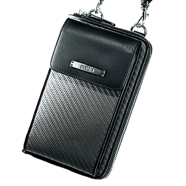 FRUH[フリュー]カーボンファイバーショルダーモバイルウォレットFREED (スマホケース モバイルケース 小銭入れ カード入れ メンズバッグ ハイテク素材 ハンズフリー)