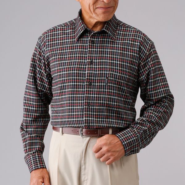 Pierucci ピエルッチ ウール入りデザインシャツ 同サイズ2色組 秋冬春