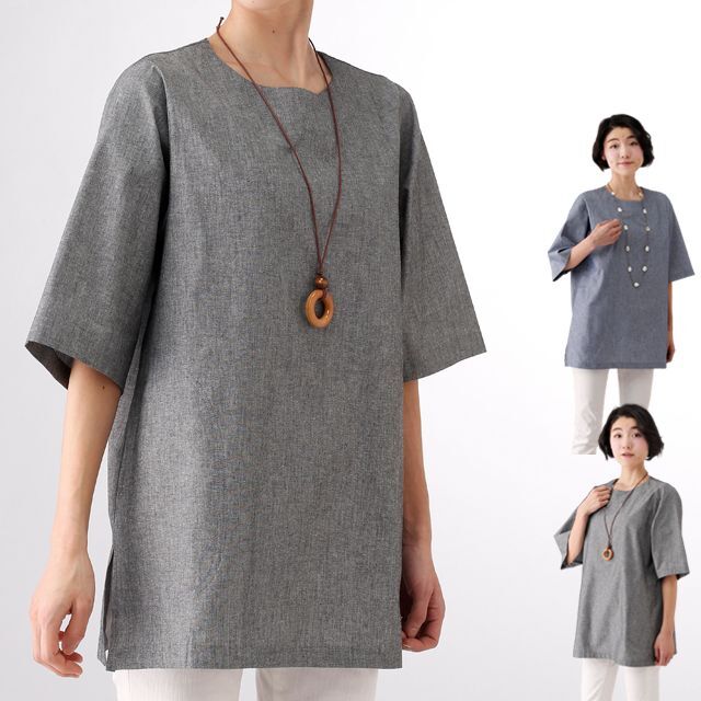 敬老の日 ギフト 播州織ブラウス  (母の日 日本製 七分袖 長袖 レディース 女性用 婦人用)の通販は