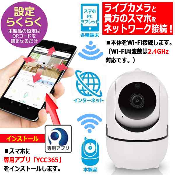 スマホで外出先から室内を確認 Wi Fiライブカメラ 防犯 監視 セキュリティー 介護 ベビー ペットモニター ペットカメラ 遠隔操作 留守 の通販はau Pay マーケット 株式会社ポニー