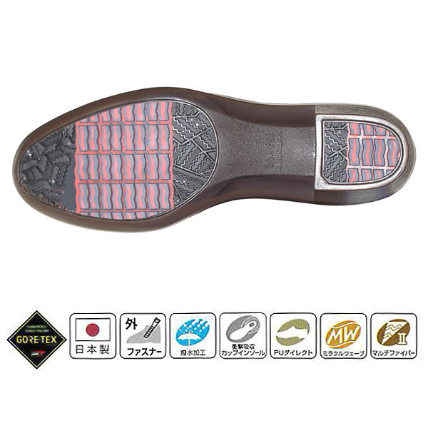 トップドライ「レディースハーフブーツ／ツートンカラー」(レイン