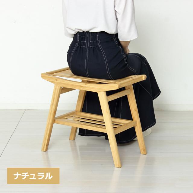 インテリア椅子 (Bambooラダースツール）玄関椅子 腰かけ椅子 脱衣場椅子 軽量椅子 約2.6kg 完成品完成品 ディスプレイラック_4