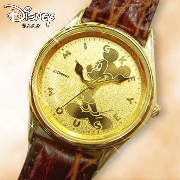 世界限定K24加工ミッキーマウス・クラシック(腕時計,ウォッチ,ディズニー,Disney,本革,メンズ,レディース,日本製クォーツ)｜au PAY  マーケット