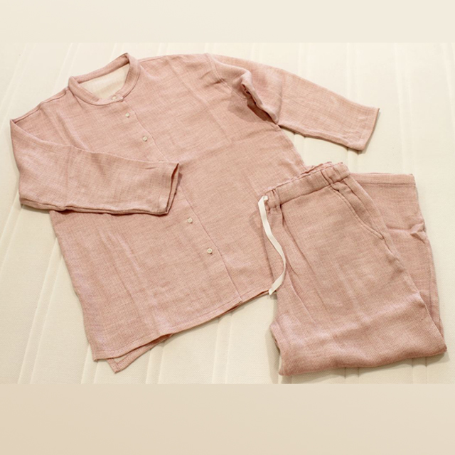 オーガニックコットンのふわふわパジャマ レディース (レディースパジャマ 寝具 寝間着 女性用パジャマ レディース秋冬パジャマ)