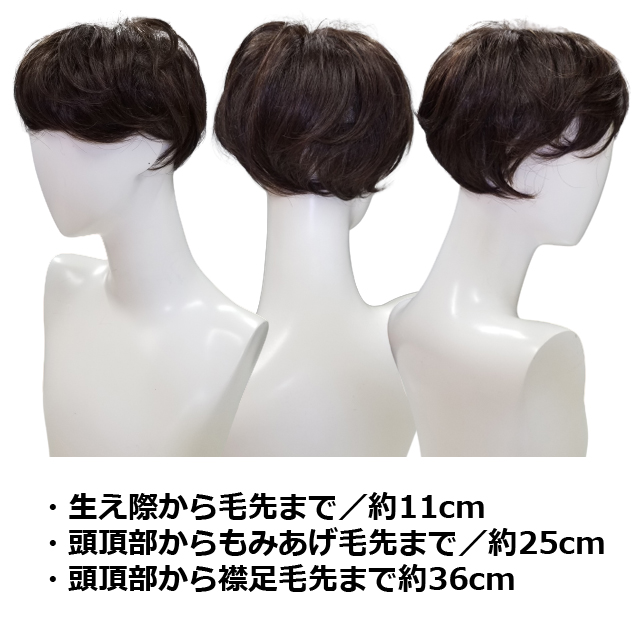 トップピース/ウィッグ トップピース 軽量 前髪ウィッグ つむじ付き センター分け