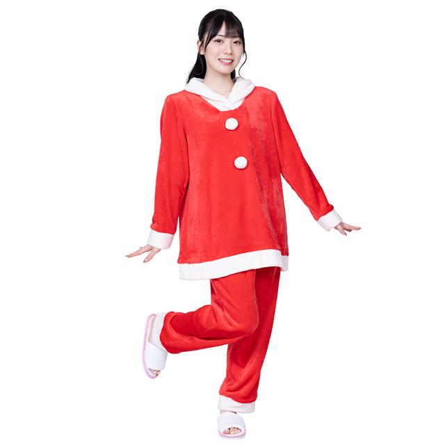 クリスマスコスチューム「ふっわふっわマシュマロサンタパジャマ」 (レディース 女子 大人用 Xmas ルームウェア 部屋着)