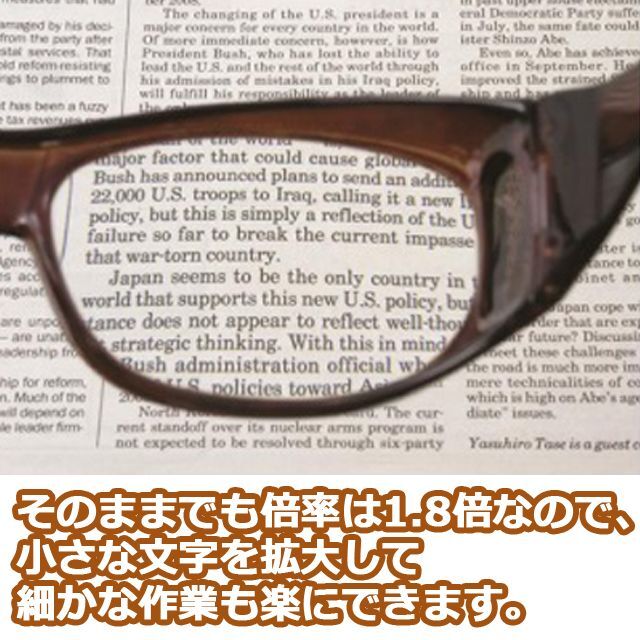 敬老の日 プレゼント HOYA製レンズ オーバーグラス拡大鏡 (1.8倍