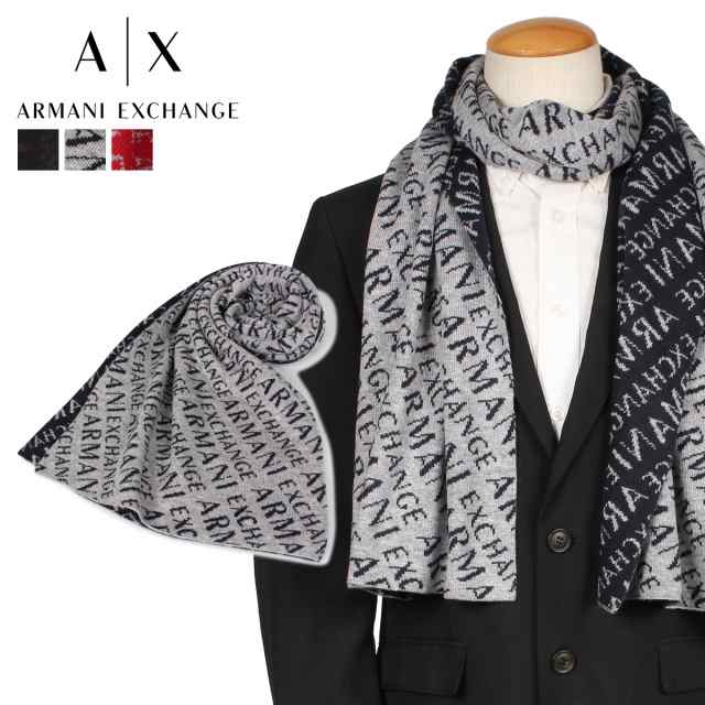 アルマーニエクスチェンジ ARMANI EXCHANGE マフラー ストール メンズ ブラック グレー レッド ネイビー 黒 8NZ490  ZMO1Z｜au PAY マーケット