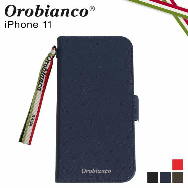 5153 iPhoneXR用 お洒落な手帳型ケース Orobianco ブラック 