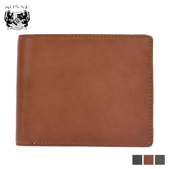 ゾンネ SONNE 財布 二つ折り メンズ SCHAF WALLET ブラック ブラウン 黒 SOS003A