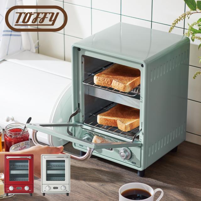 Toffy トフィー オーブントースター 縦型 2枚 シンプル コンパクト 3段階火力切替式 タイマー キッチン K-TS4の通販は