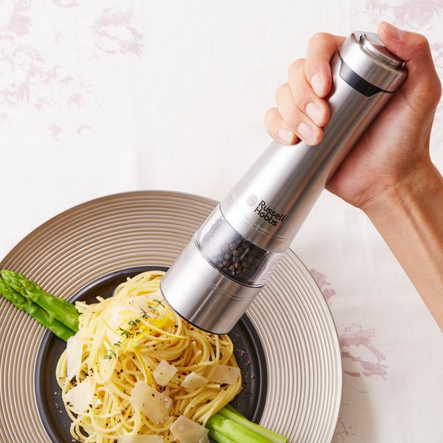 ラッセルホブス Russell Hobbs 電動ミル 電動ペッパーミル 電動ソルトミル 2本セット ライト付 岩塩 7922JP