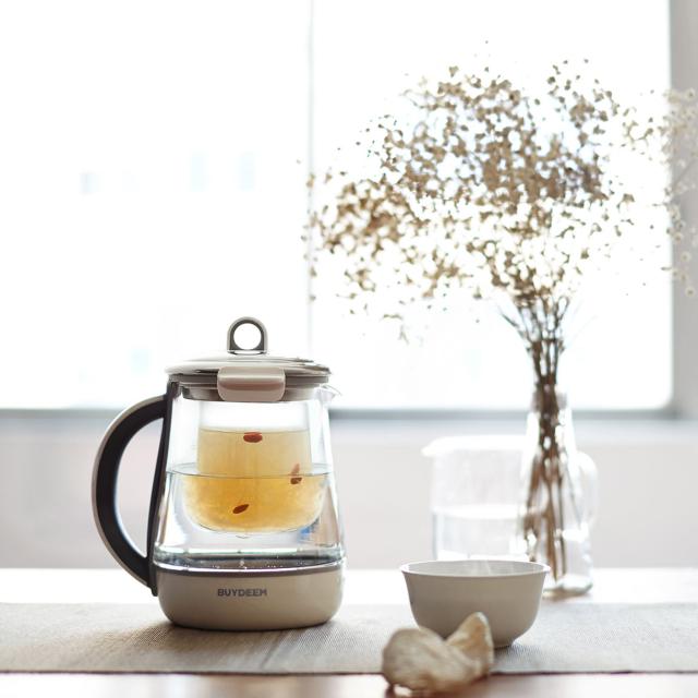 特典付き BUYDEEM バイディーム マルチポット 電気ケトル ガラス 1.5L 温度調整 クリア 95102
