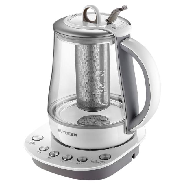 特典付き BUYDEEM バイディーム マルチポット 電気ケトル ガラス 1.5L 温度調整 クリア 95102