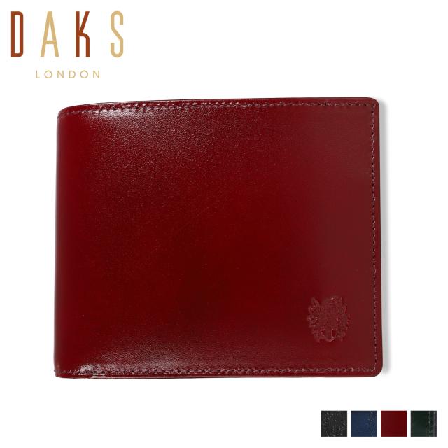 DAKS ダックス 二つ折り財布 メンズ 本革 WALLET ブラック ネイビー ワイン レッド グリーン 黒 DP38218