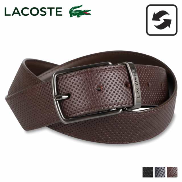 ラコステ LACOSTE ベルト メンズ リバーシブル BELT ブラック ネイビー ダークブラウン 黒 LB80090