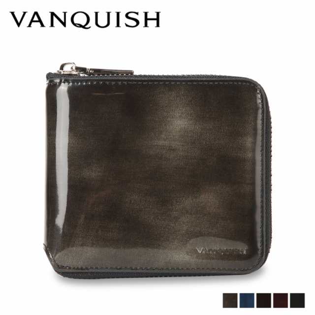 ヴァンキッシュ VANQUISH 二つ折り財布 メンズ 本革 ラウンドファスナー WALLET グレー ネイビー ブラウン ワイン グリーン VQM-43180の通販は