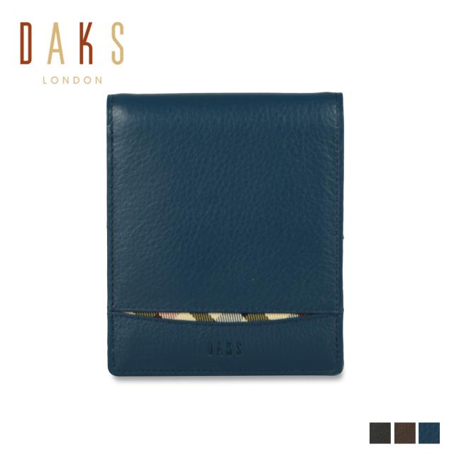 DAKS ダックス 二つ折り財布 メンズ 本革 WALLET ブラック ブラウン ブルー 黒 DP27211