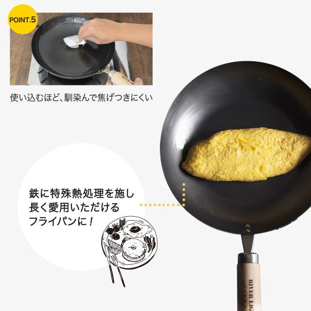 リバーライト RIVER LIGHT 極 厚板フライパン 蓋 専用ステンレスカバー セット 24cm IH ガス対応 鉄 極JAPAN JS2324_5