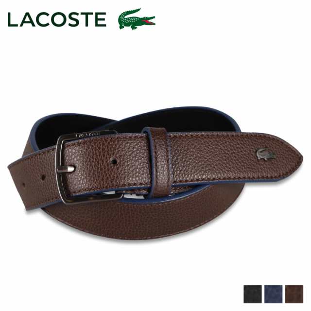 ラコステ LACOSTE ベルト レザーベルト メンズ 本革 BELT ブラック