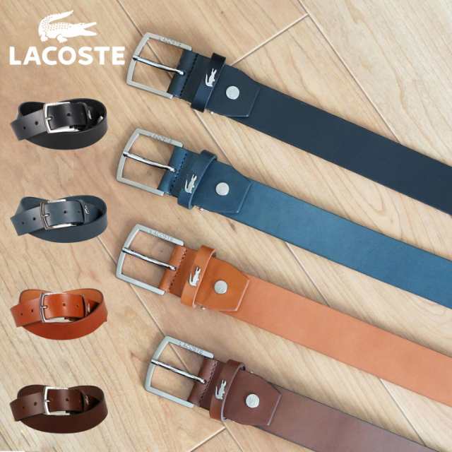 ラコステ LACOSTE ベルト レザーベルト メンズ 本革 BELT ブラック