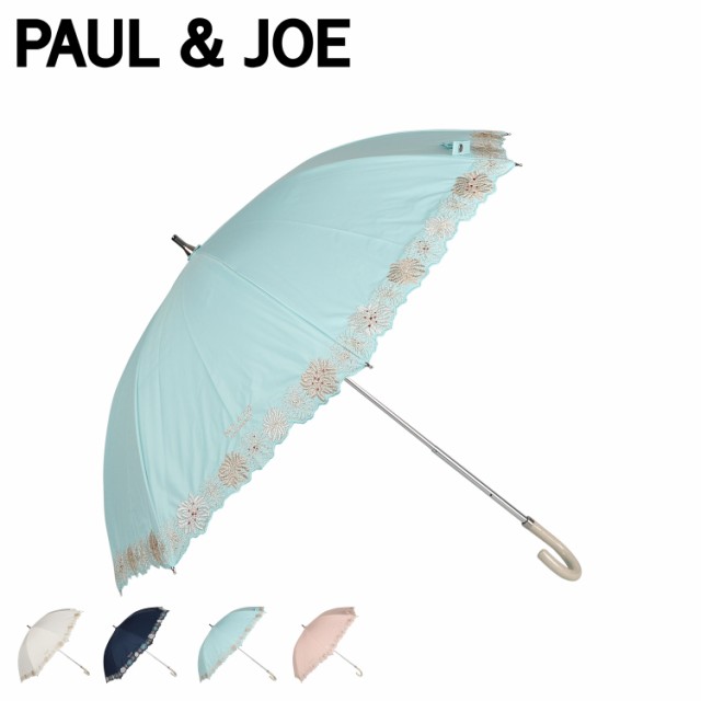 ポールアンドジョー PAUL & JOE 長傘 レディース スライド式 雨晴兼用 UVカット ホワイト ネイビー グリーン オレンジ 11413 母の日