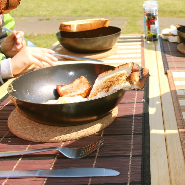 COCOpan ココパン フライパン 炒め 26糎 深型 IH 屁っ放り相応う 鉄 リバーともし火 極SONS C102-004