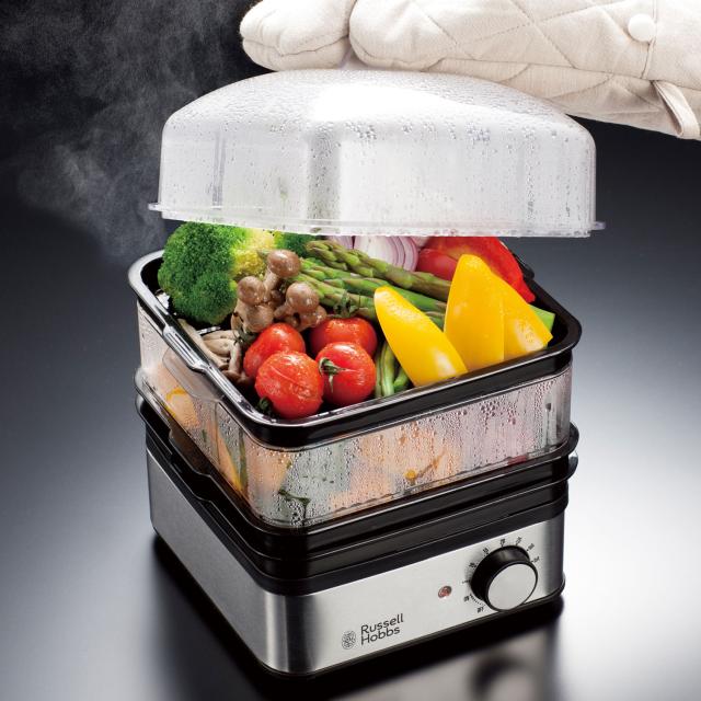 特典付き ラッセルホブス Russell Hobbs 蒸し器 ゆで卵メーカー スチームクッカー ミニスチーマー 電気 ステンレス 7910JP_2