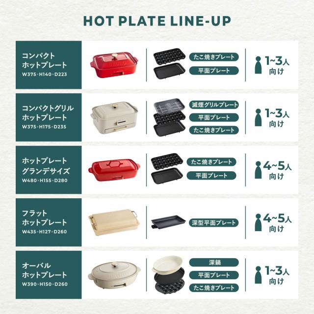 特典付き BRUNO ブルーノ ホットプレート コンパクト たこ焼き器 グリル 1人用 2人-3人用 プレート3種 減煙 BOE109_13