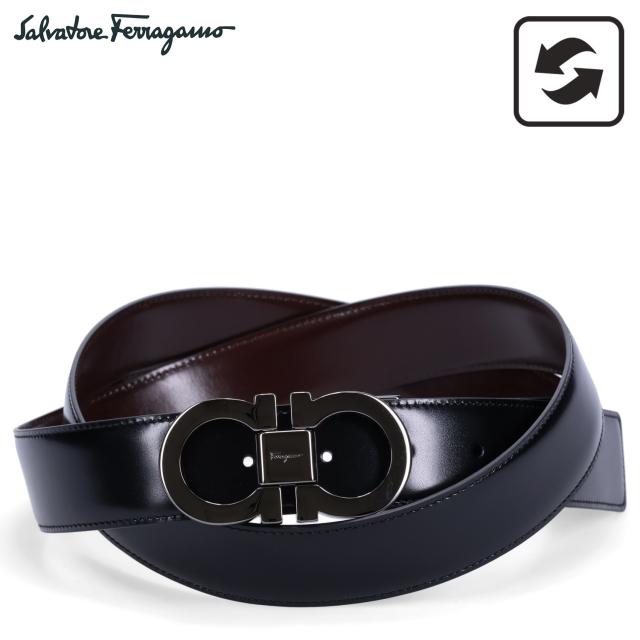 Salvatore Ferragamo ブラックレザーベルト Salvatore Ferragamo ブラックレザーベルト 【公式通販】