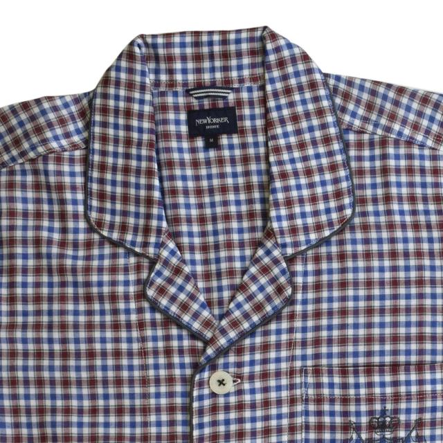 ニューヨーカーホーム NEWYORKER HOME ルームウェア パジャマ 上下 メンズ 長袖 前開き TAILORED PAJAMAS ネイビー レッド 0645-80_6