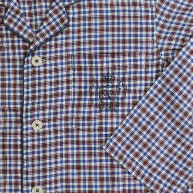 ニューヨーカーホーム NEWYORKER HOME ルームウェア パジャマ 上下 メンズ 長袖 前開き TAILORED PAJAMAS ネイビー レッド 0645-80_7