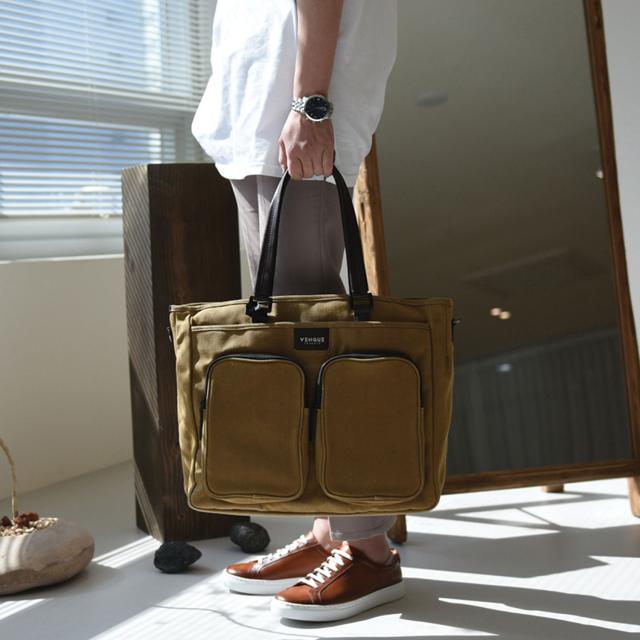 VENQUE ヴェンク トートバッグ ショルダーバッグ メンズ レディース 13.6L ななめ掛け ブラック グレー ブラウン