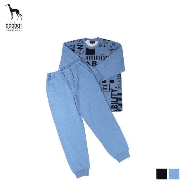 アダバット adabat ルームウェア 部屋着 パジャマ セットアップ ナイトウェア メンズ 裏起毛 クルーネック RELAX WEARの通販は