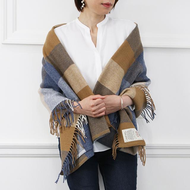 AVOCA アヴォカ ヘルファイア ストール マフラー ブランケット ひざ掛け レディース チェック柄 大判 厚手 ウール HELLFIRE 母の日の通販は